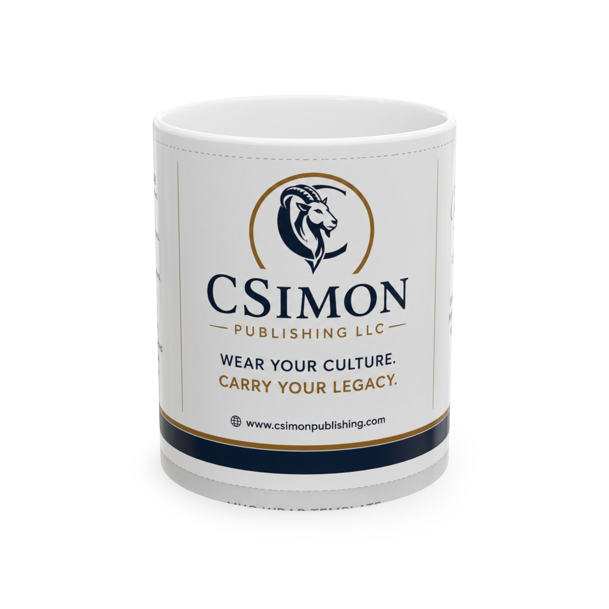 CSimon Publishing Logo Ceramic Mug – "Wear Your Culture, Carry Your Legacy" (11oz & 15oz)
