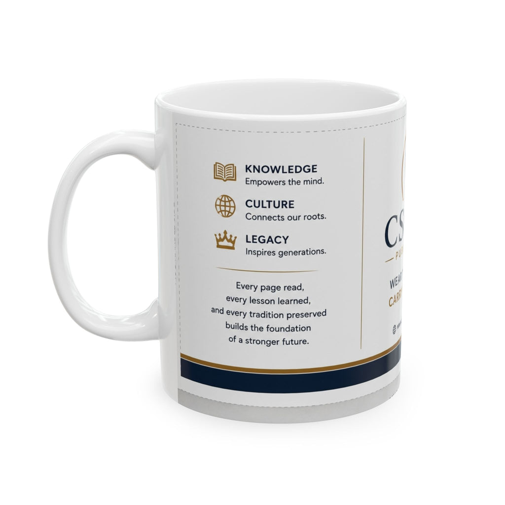CSimon Publishing Logo Ceramic Mug – "Wear Your Culture, Carry Your Legacy" (11oz & 15oz)