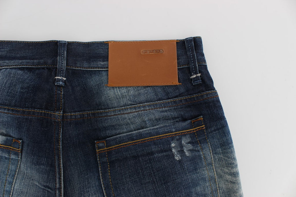 Blue Wash Cotton Denim Regular Fit Jeans
