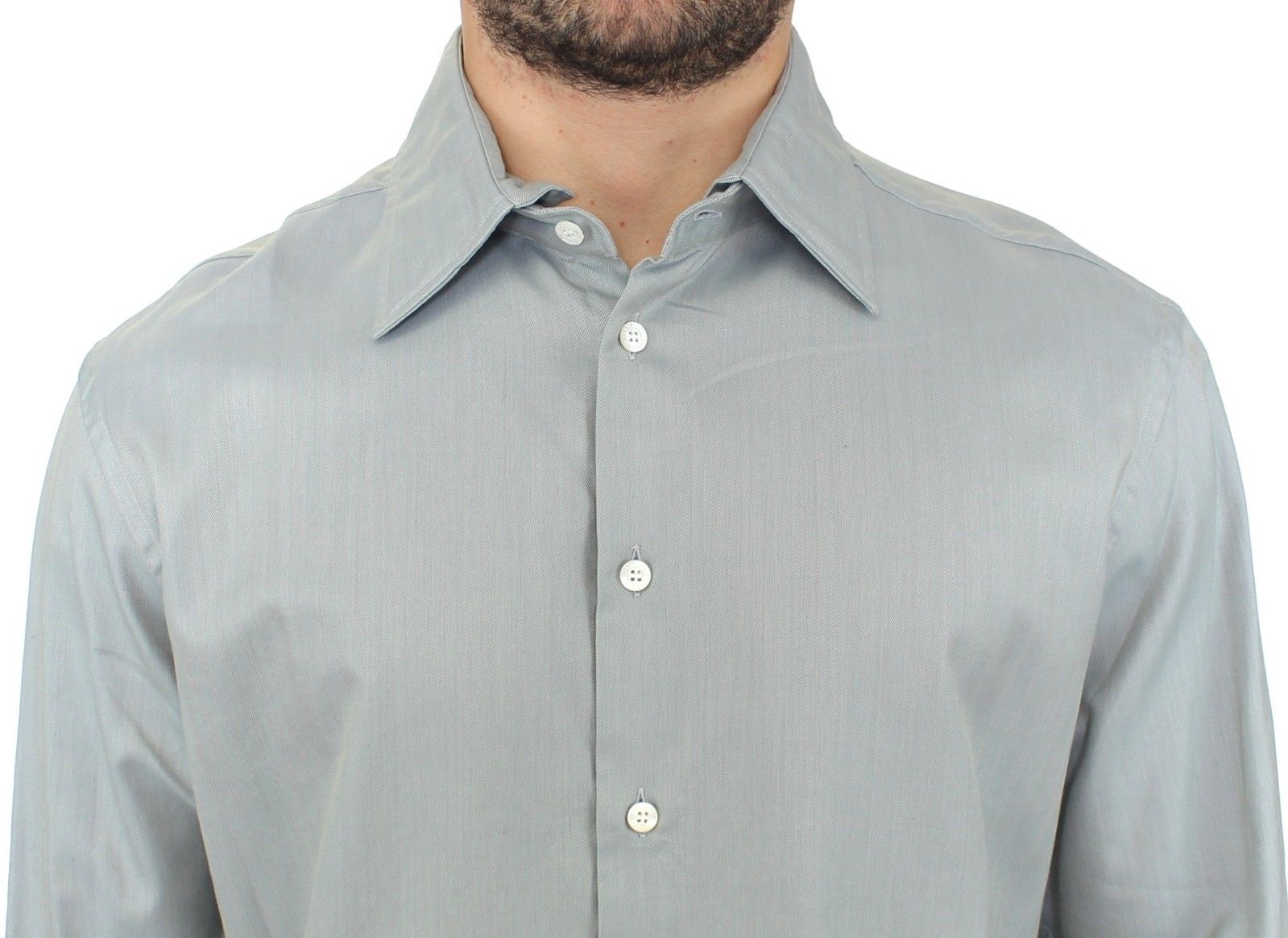 Gray Cotton Long Sleeve Casual Shirt Top