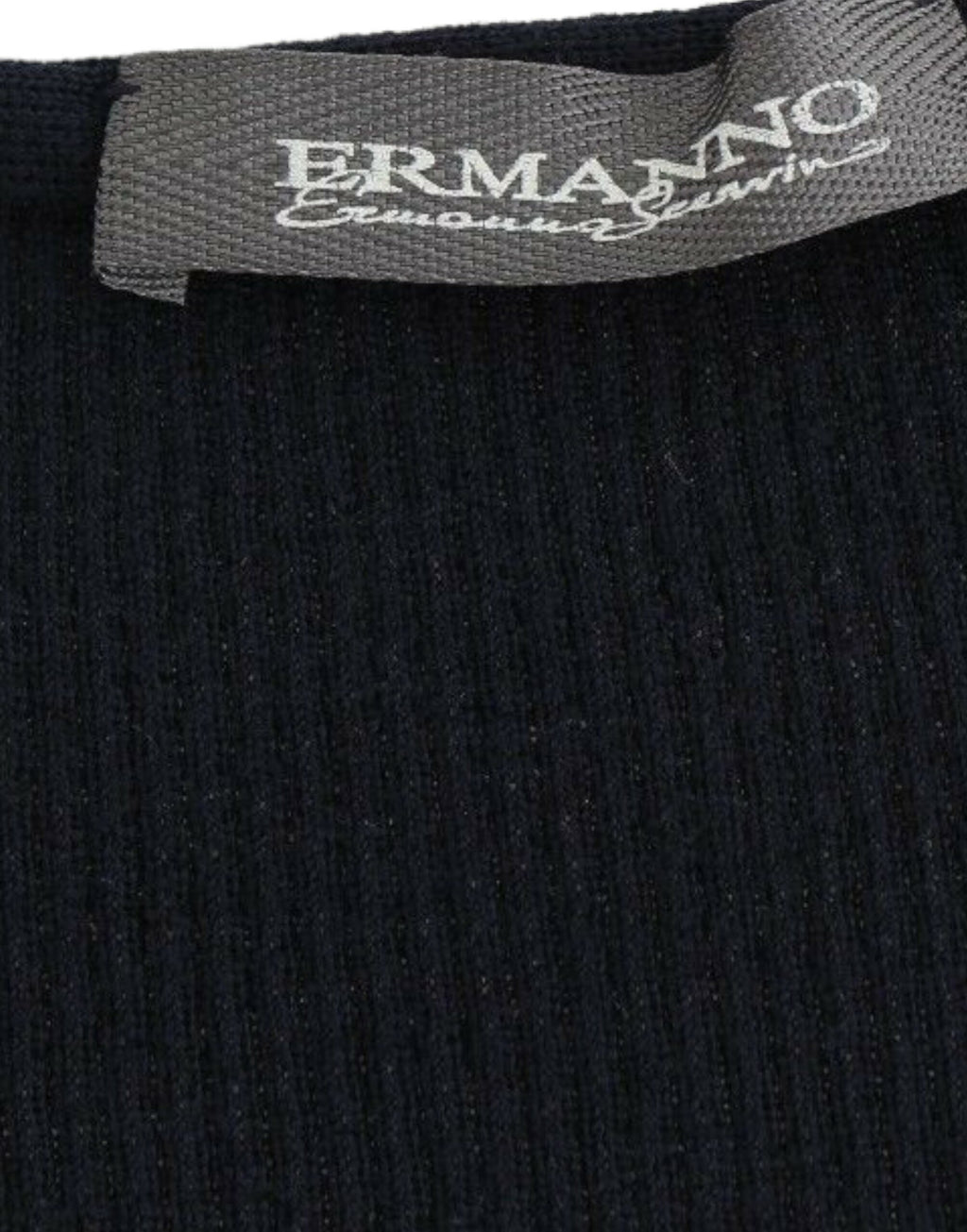 Blue Knitted Wool Stretch Sweater Top