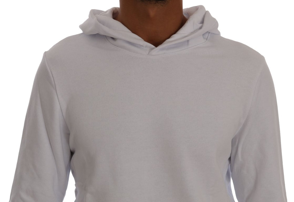 White Pullover Hodded Cotton Sweater
