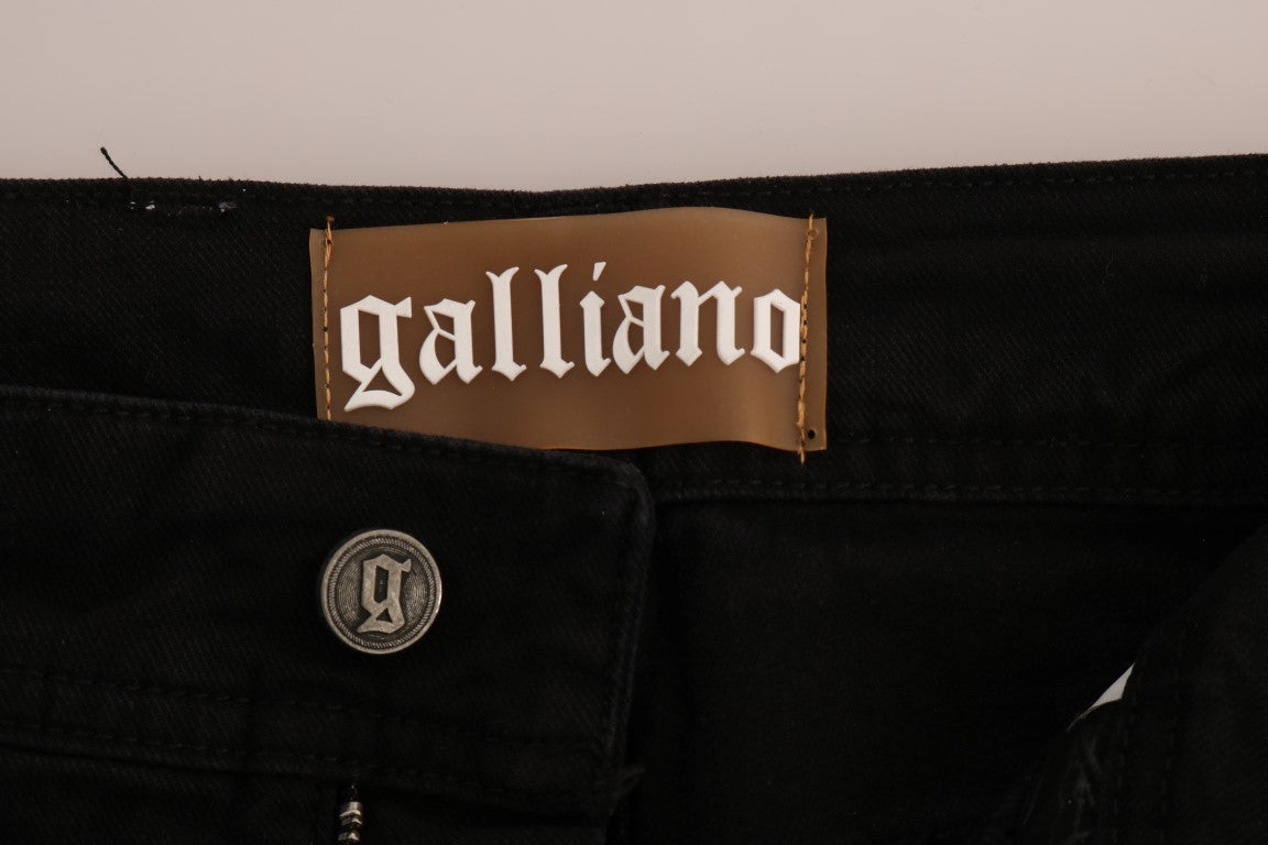 Black Cotton Denim Stretch Regular Fit Jeans